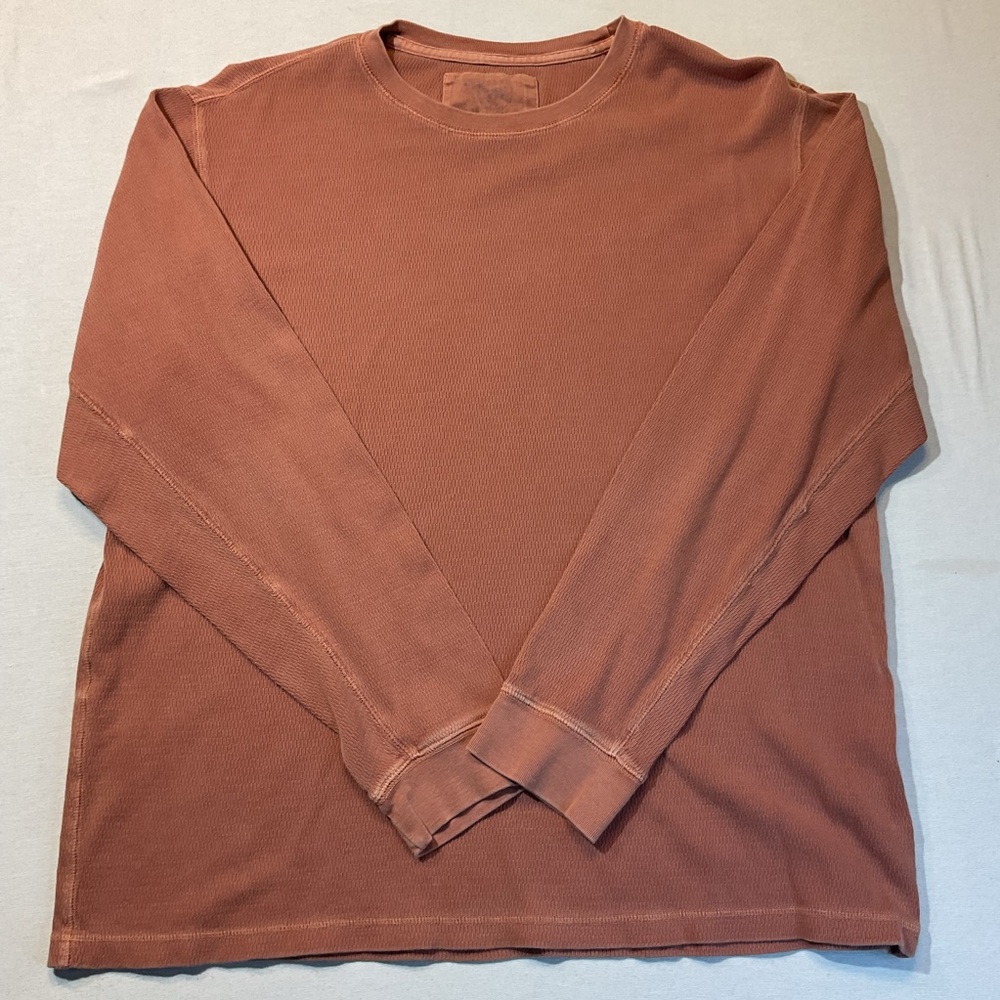 Article 365 Mens Long Sleeve Rust Crew Neck Sweatshirt Size L‎ Texture Solid